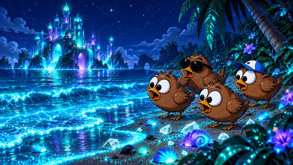 Glow Tide: a glowing night sea